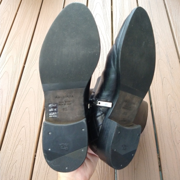 AQUATALIA black leather riding boots 9.5